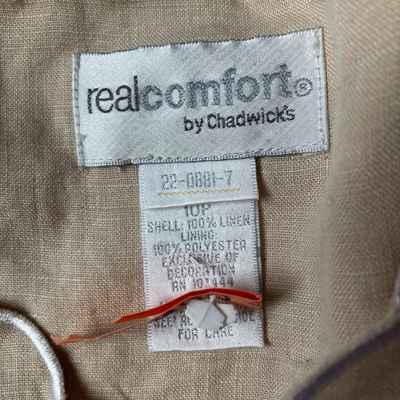 Real Comfort by CHADWICK'S 2-pc Set Sleeveless Top & Pants Embroidered size 10P - Picture 4 of 16